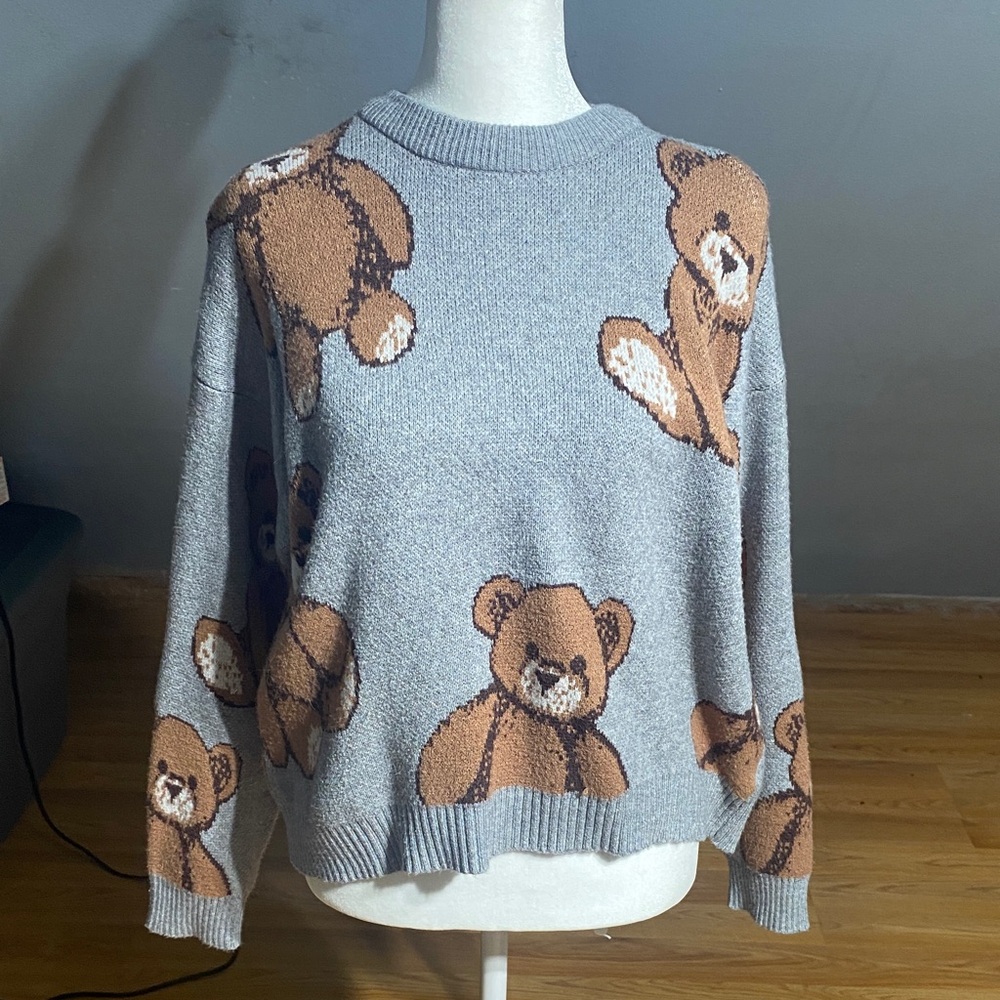 Gray Teddy Bear Sweater